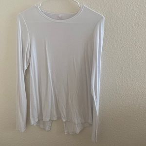 White Flowy Workout Shirt with Thumb Holes